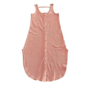 Anthropologie Daily Practice Midi Waffle Knit Tank Dress Mauve Size XL
